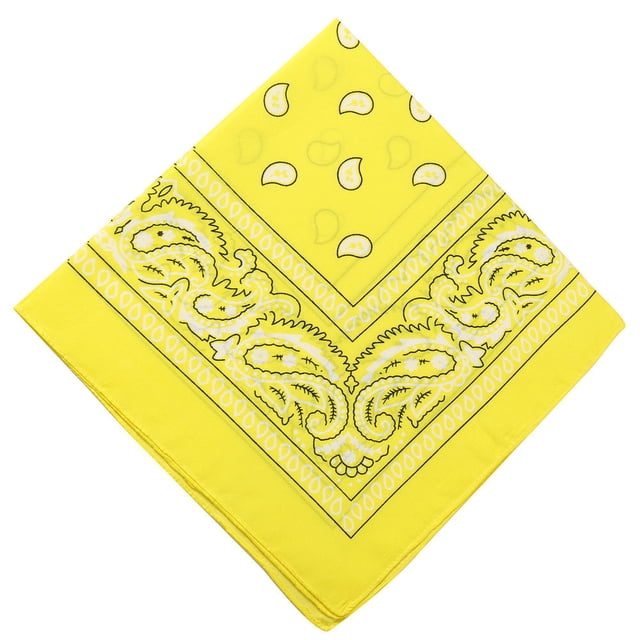 Meitianfacai Paisley Bandanas Multi Colored Set Cowboy Bandana Head Scarf Double Sided, Gold