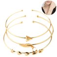 thumbnail image 1 of 3PCS Women Bangle Bracelet Geometric Leaf Fashion Open Bracelet Cuff Bracelet, 1 of 8