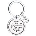 thumbnail image 1 of Weiqiqre Sales DIY To My Daughter Stainless Steel Last Name 26 Letter Keychain 2.5cm, 1 of 4