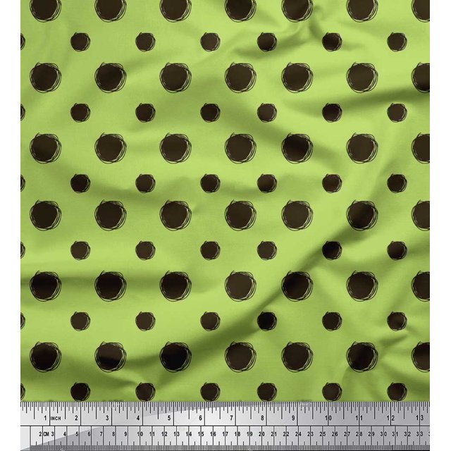 Soimoi polyester Crepe Fabric Dots Dots Decor Fabric Printed Yard 52 Inch Wide