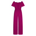 thumbnail image 4 of Birdeem Womens One Line Neck Waist Loose Straight Jumpsuit Versatile Pants, 4 of 5