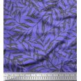 thumbnail image 1 of Soimoi Purple Poly Georgette Fabric Artistic Leaves Printed Fabric 1 Yard 52 Inch Wide, 1 of 3
