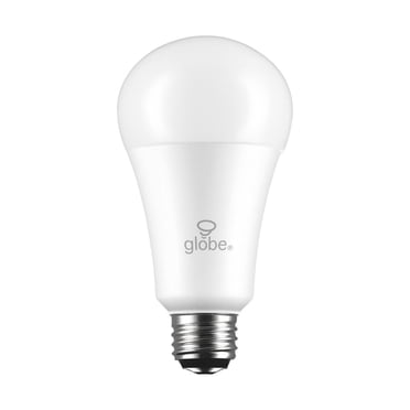 Globe Electric 30/60/100W Equivalent Warm White (3000K) A-Type Three Way LED Plastic Light Bulb, E26 Base, 350/800/1500 Lumens, 31085