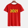 thumbnail image 4 of T-Shirts d'Été pour Femmes Grande Taille en Liquidation Mode Femme Manches Courtes Col Rond T-shirt 2021 Haut Imprimé T-shirt Col en V Femme en Liquidation, 4 of 5