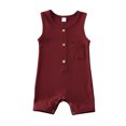 thumbnail image 3 of SUNSIOM Baby Summer Romper, Combinaison Côtelée à Fermeture Boutonnée Sans Manches, 3 of 9