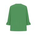 thumbnail image 4 of Timegard Plus Size Tops for Women V-Neck Ruched Ruffle 3/4 Sleeve Comfy Tee Shirts Casual Loose Tops, 4 of 5