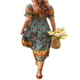 thumbnail image 5 of MesaSe Robe d'Été Bohème pour Femmes Imprimé Floral Col Carré à Volants Robe Longue Maxi de Plage Style E s, 5 of 5