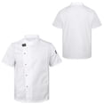 thumbnail image 1 of Aislor Unisex Short Sleeve/Long Sleeve Chef Coat Jacket Kitchen Uniform Restaurant Hotel Cook Jacket White Short Sleeve XL, 1 of 7