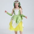 thumbnail image 5 of KAWELL Girls Green Halloween Costume Fairy Tale Princess Dress for Cosplay Carnival, 5 of 5