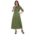 thumbnail image 2 of Moomaya Printed Front Slit A-Line Kurtis For Women Short Sleeve Summer Kurta, 2 of 5