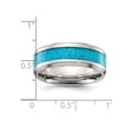 thumbnail image 4 of Bague Anneau pour Homme en Titane Poli avec Incrustation Turquoise (8 mm), 4 of 5