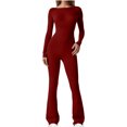 thumbnail image 2 of LSLJS Spring and Fall Tight Waistband Sleeveless Neck Long Jumpsuit, 2 of 8