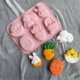thumbnail image 4 of Oleegame 2PC Cookie Mold Easter Rabbit Egg Silicone Cake Chocolate Cake Baking Abrasive Purple, 4 of 8