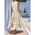 thumbnail image 4 of Robe Chemise Sans Manches d'Été 2025 pour Femmes Col en V Décontractée Midi L, 4 of 10