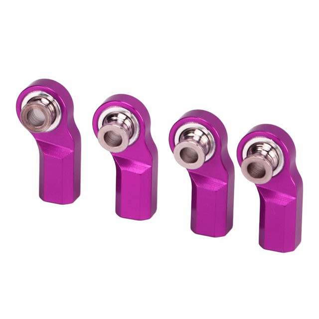 RC Car Rod End, M3 High Accuracy 4PCS Steel Fine Workmanship RC Car Steering Rod Head For Replacement Black,Red,Silver,Dark Blue,Purple