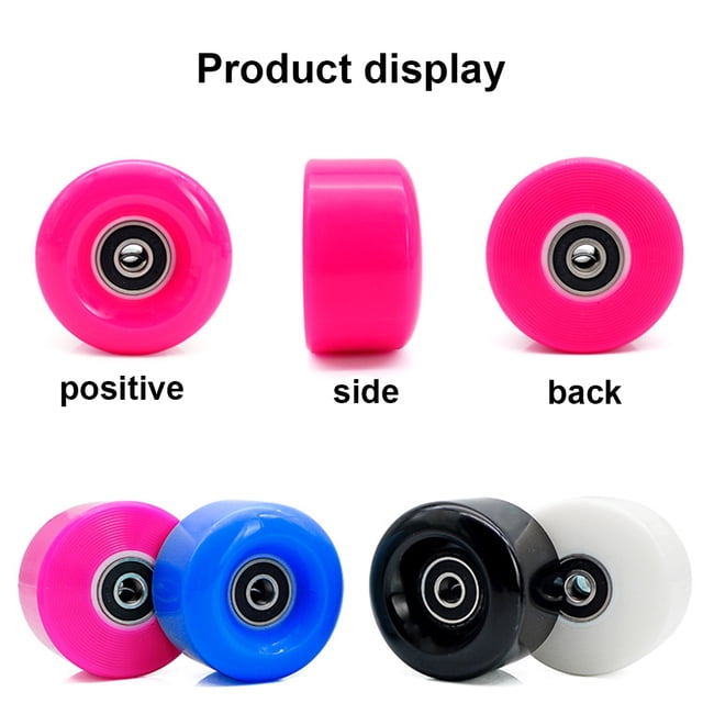 Ruiboury 4 Pcs Composants de Remplacement pour Patins à Roulettes Accessoires Modifiés Patins Épais en Ligne avec Roulements Noir