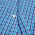 thumbnail image 4 of Bienzoe Boy's Cotton Plaid Button Down Short Sleeve Shirt Blue/Azure 5/6, 4 of 6