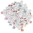 thumbnail image 1 of Decorative Button Clothing Buttons 200pcs 0.6in Mixed Wooden Buttons English Letters Painting Decoration For Clothes Crafts, 1 of 8