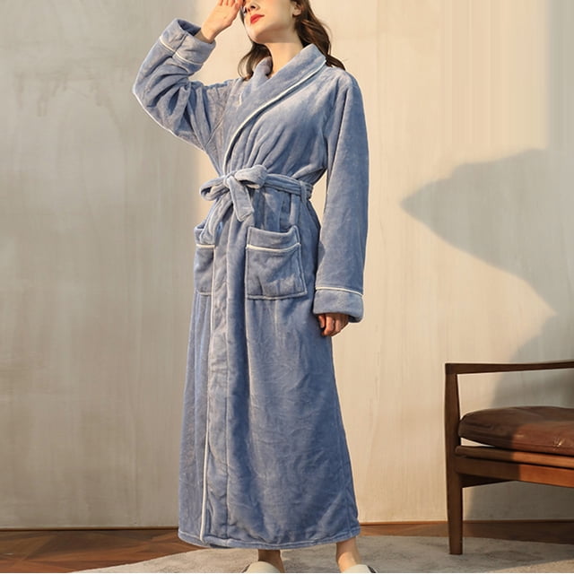 Gift TIMIFIS Mens Womens Robe Soft Plush Fleece Hooded Bathrobe, Full Length Long Warm Lounge Robe Spa Bath Robe with Hood pring/Summer