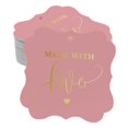thumbnail image 1 of Inkdotpot Pack Of 100 Real Gold Foil Bracket Shape Paper Tags Made With Love Wedding Favor Hang Tags, 1 of 7