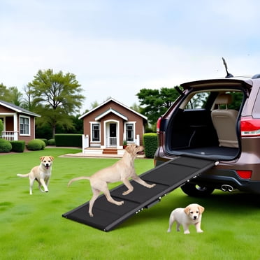 Dog Ramp for Cars – Folding Pet Ramp for Large Dogs, Non-Slip Portable Dog Car Ramp for SUV, Truck, or Bed, Supports Up to 250 LBS