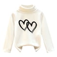 thumbnail image 1 of Girls Fall T Shirts High Collar Velvet Warmth Soft Unisex D Going Out Fall Tops for 9-10 Years, 1 of 3