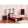 thumbnail image 3 of Leo & Lacey Twin XL Platform Bed with Footboard & Storage Drawers in Espresso, 3 of 3