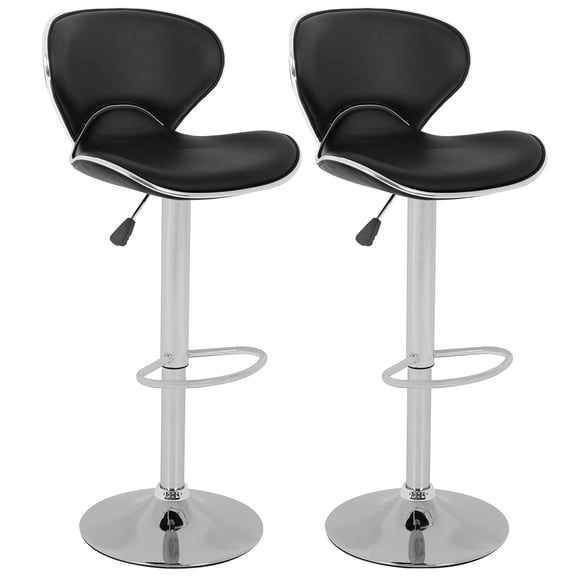 BestOffice Set of 2 Bar Stools PU Leather Modern Hydraulic Swivel Dinning Chair