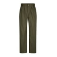 thumbnail image 5 of FRSASU Pantalon Habillé pour Homme Coupe Classique Chino Plissé Infroissable Sans Repassage Infroissable Extensible Pantalon de Complet Vert Armée, 5 of 5