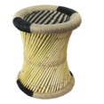 thumbnail image 1 of Natural Geo Moray Accent Stool - Handwoven Black Striped, 1 of 1