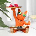 thumbnail image 4 of Sculpture Chic de Butler Statue de Chien Rangement de Bijoux Figurine d'Animal Porte-Clés pour Orange, 4 of 8