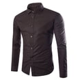 thumbnail image 1 of AherBiu Men Shirts Button down Long Sleeve Causal Regular Fitted Causal Loose Fall Winter Classic Solid Color Tee Tshirts, 1 of 2
