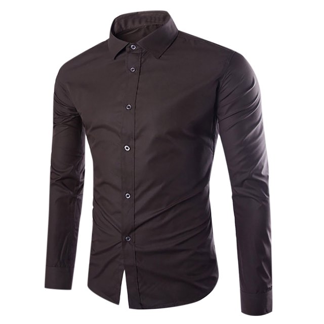 AherBiu Men Shirts Button down Long Sleeve Causal Regular Fitted Causal Loose Fall Winter Classic Solid Color Tee Tshirts
