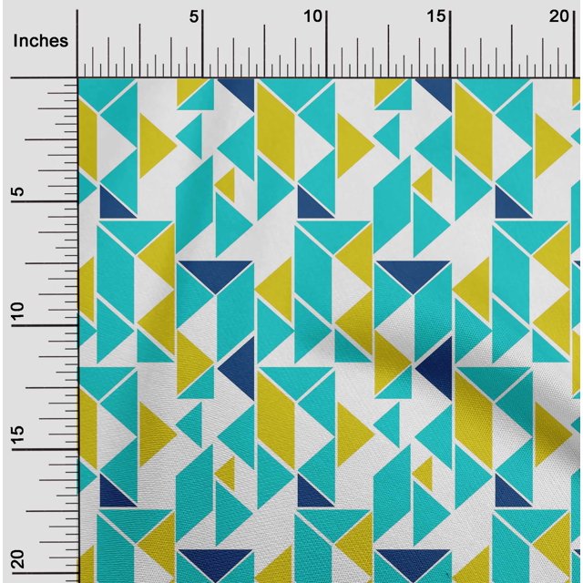 oneOone Viscose Chiffon Fabric Parallelogram & Triangle Geometric Fabric Prints By Yard 42 Inch Wide