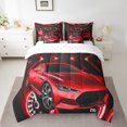 thumbnail image 2 of YST Red Racing Car 7 Piece Comforter Set,Sports Car Theme Bed in a Bag with Flat Sheet and Fitted Sheet,Extreme Sport Down Comforter,Speed Automobile Bedding Set with Pillowcase & Sham,King, 2 of 5