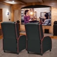 thumbnail image 4 of Gymax Fauteuil Inclinable de Jeu avec Massage en Cuir Fauteuil Simple Siège de Cinéma Maison Rouge, 4 of 10