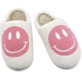 thumbnail image 3 of Pantoufle en Peluche Confortable à Visage Souriant, Pantoufle Douillette en Peluche Chaude à Enfiler pour la Maison avec Mousse Mémoire, Pantoufles en Fourrure à Enfiler pour la Maison, Pantoufle Coussinée, Taille 4, Rose, 3 of 4