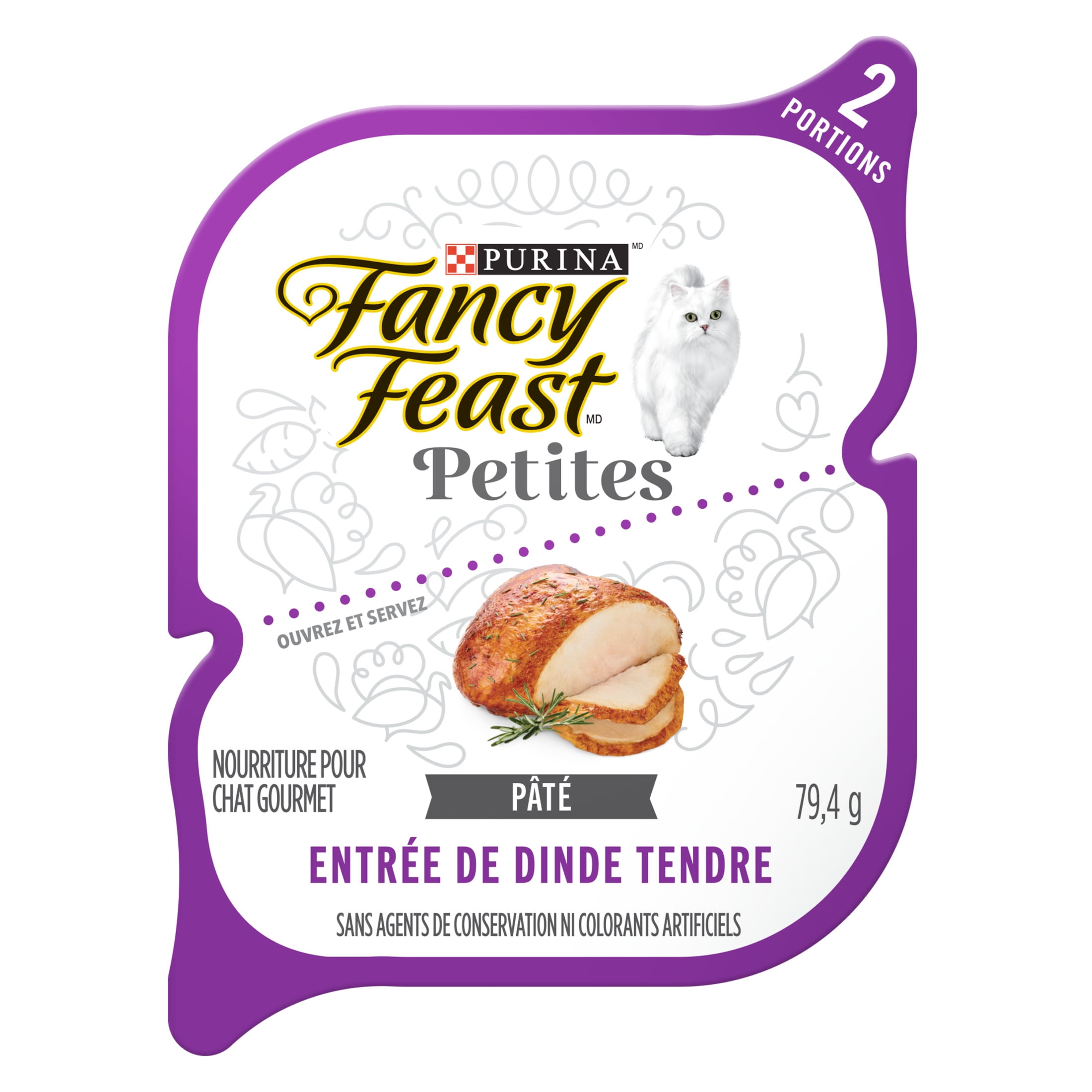 Fancy Feast Petites Pâté Entrée de Dinde Tendre, Nourriture Humide pour Chats 79.4 g