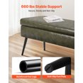 thumbnail image 3 of VEVOR PU Leather Storage Ottoman Bench Shoe Seat with Storage & Metal Legs Green, 3 of 9