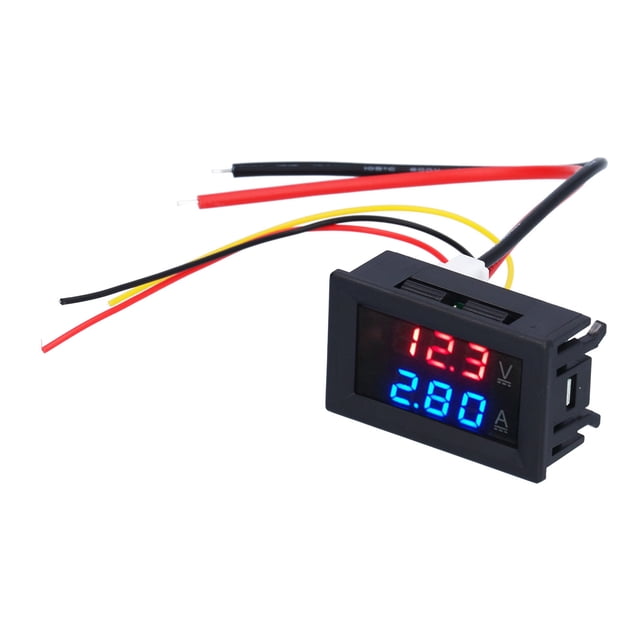Multimeter Panel, Double 3-Digit Meter Scope DC 0V-100V 3 Ranges 0.28in LED Digital Tube Voltmeter Ammeter For Wiring For Circuit Protection 10A,50A,100A