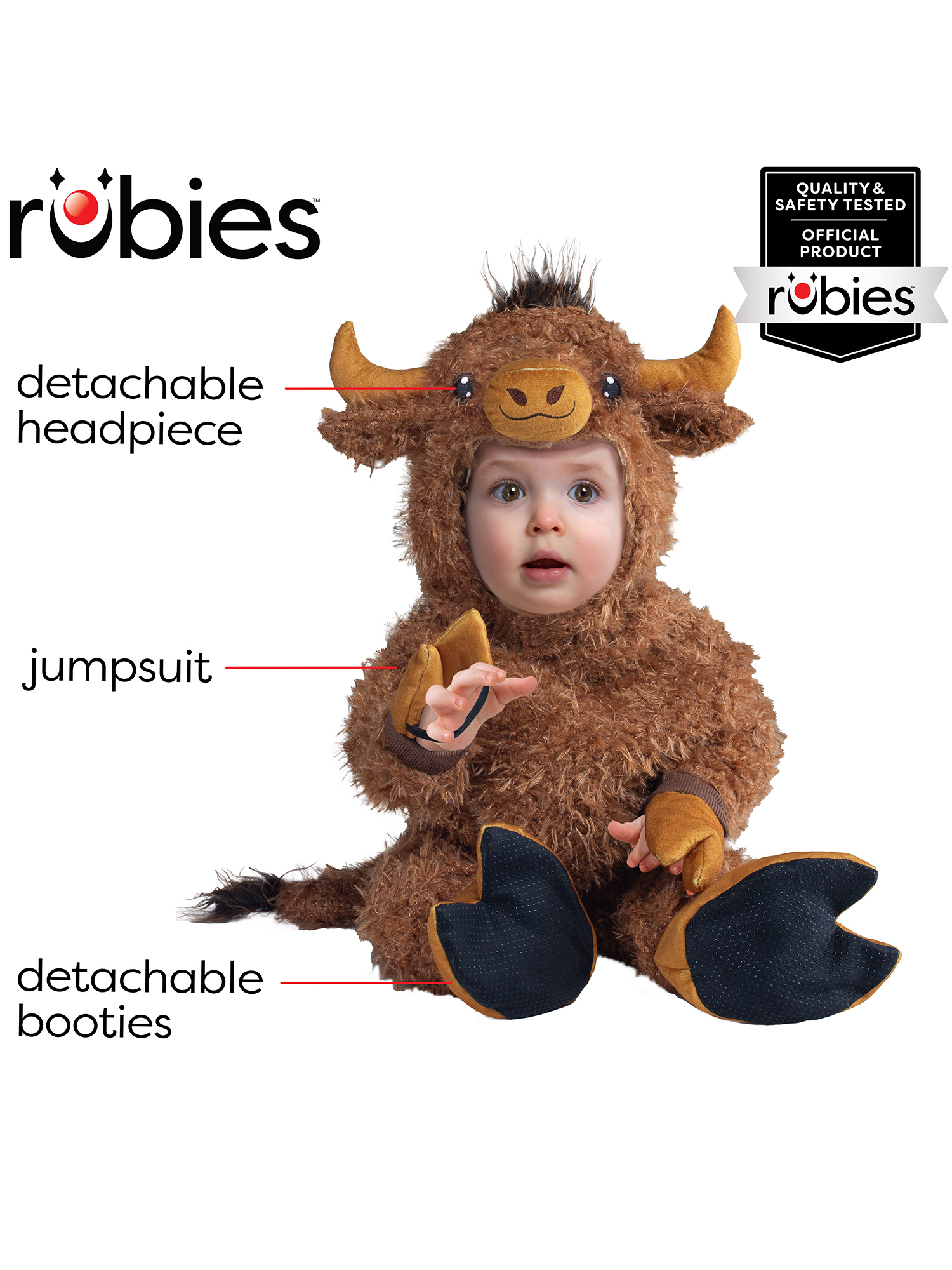 Costume de Vache Highland Brune pour Tout-Petits par Rubies, Unisexe