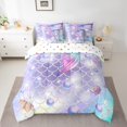 thumbnail image 2 of YST Mermaid 7-Piece Bedding Set, Gradient Purple Rainbow Comforter Set with Sheets, Soft and Lightweight, King, 2 of 5