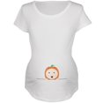 thumbnail image 1 of Halloween Pumpkin Baby White Maternity Soft T-Shirt, 1 of 1
