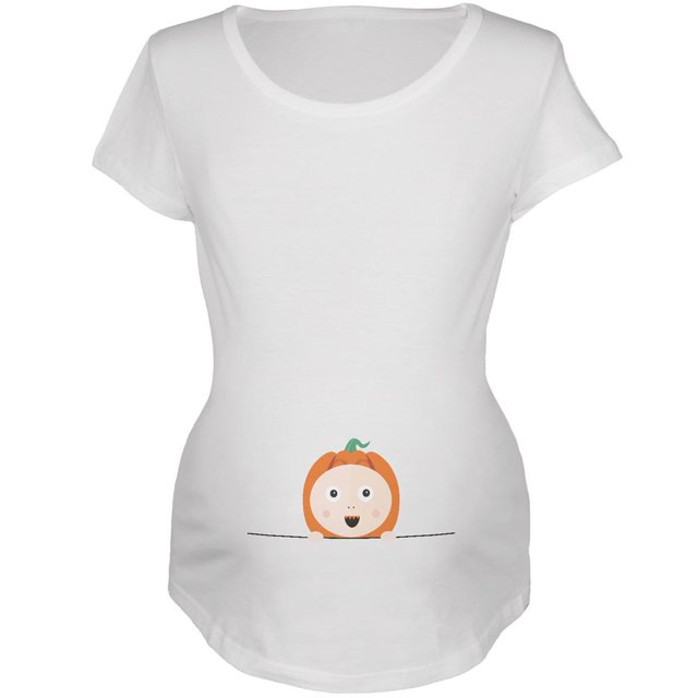 Halloween Pumpkin Baby White Maternity Soft T-Shirt