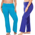 thumbnail image 1 of CHUANK Pantalon de Yoga Évasé pour Femmes et Grande Taille en Coton Extensible à Taille Haute Rabattable, Coupe Bootcut pour l'Entraînement, 1 of 4