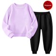 thumbnail image 2 of LIJCC Girls Fall And Winter Padded Round Neck Sweater Pants Two Piece Suit, 2 of 4