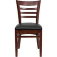 thumbnail image 3 of HERCULES Series Ladder Back Mahogany Wood Restaurant Chair - Black Vinyl Seat, 3 of 9
