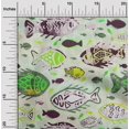 thumbnail image 2 of oneOone Silk Tabby Lime Fabric Asian Block Fish Craft Projects Decor Fabric Printed By The Yard 42 Inch Wide, 2 of 4