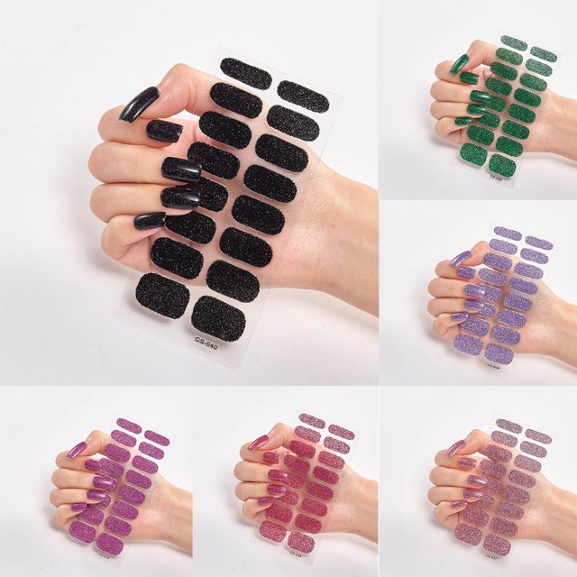 Vaidha 16 Small Nail Art Stickers Solid Color Glossy Nail Stickers