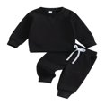 thumbnail image 1 of Newborn Infant Baby Boy Outfits Long Sleeve Split Hem Sweatshirt Tops Pocket Pants 2Pcs Set Fall Clothes, 1 of 7